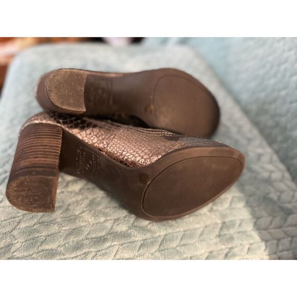 Lucky Brand Sofi High Heel‎ Dress Pumps Pewter Metallic Crackle Size 10M - Picture 7 of 7